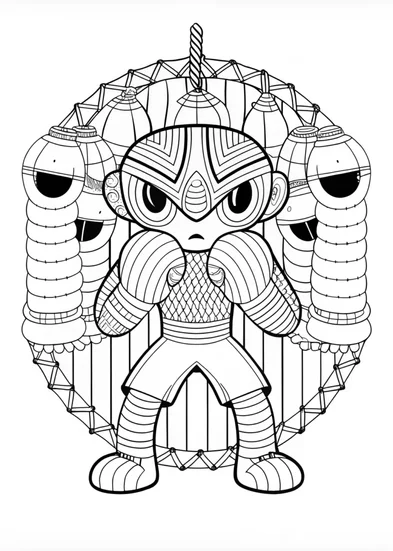 A coloring page of Ben 10 – Spidermonkey in the Jungle Adventure