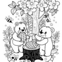 Honey Bear’s Sweet Treat Coloring Page