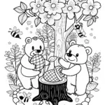 Honey Bear’s Sweet Treat Coloring Page