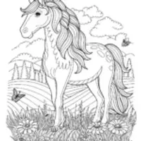 Majestic Horse Portrait Coloring Page