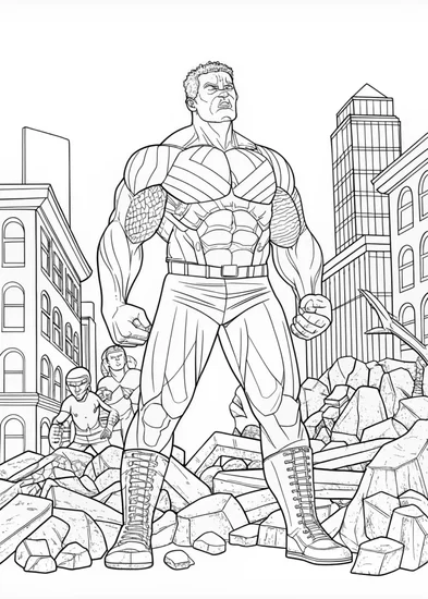 A coloring page of Hulk Ready for Action Coloring Page