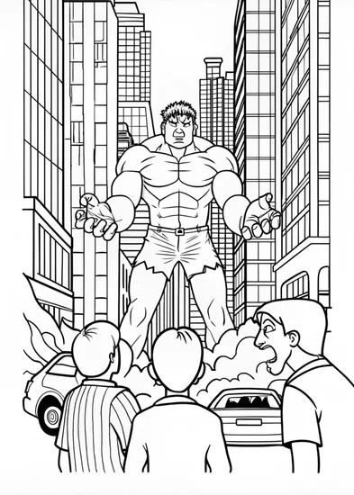 A coloring page of Hulk Ready for Battle Coloring Page