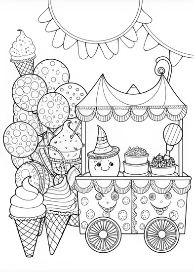 A coloring page of Cupcake Sweetness Coloring Page