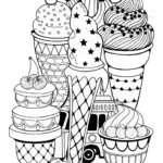 Cupcake Delight Coloring Page