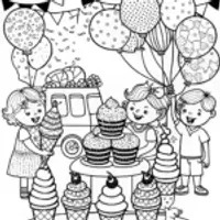 Ice Cream Cone Delight Coloring Page