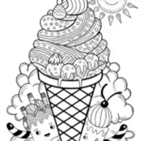 Ice Cream Cone Coloring Page