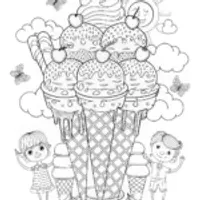 Sweet Ice Cream Delight Coloring Page