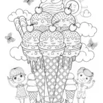 Sweet Ice Cream Delight Coloring Page