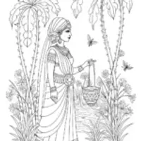 Indian Princess in a Garden Oasis