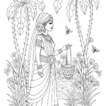 Indian Princess in a Garden Oasis