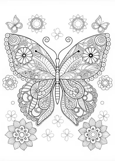 A coloring page of Intricate Butterfly Patterns Coloring Page