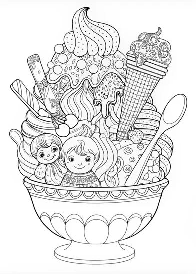 A coloring page of Swirling Waves Coloring Page