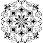 Intricate Mandala and Swirls Coloring Page