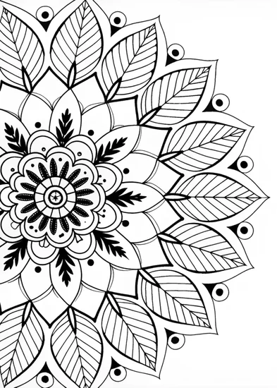 A coloring page of Intricate Mandala Bloom Coloring Page