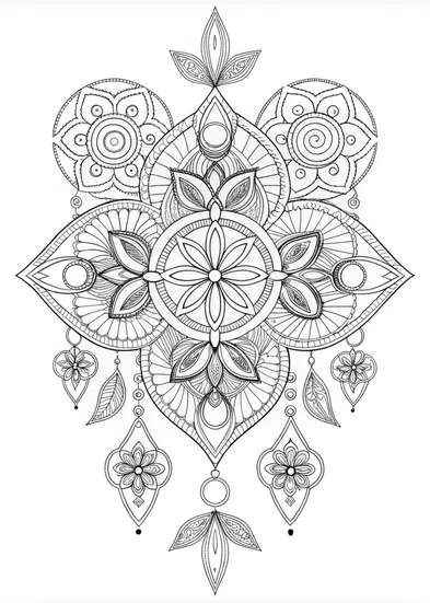 A coloring page of Sunflower Mandala