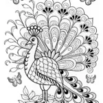 Intricate Peacock Coloring Page