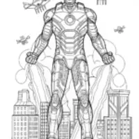 Iron Man in Action Coloring Page