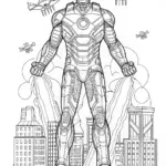 Iron Man in Action Coloring Page