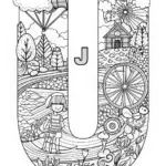 J is for Joyful Adventures Coloring Page