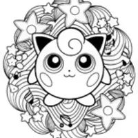 Cute Jigglypuff in the Forest Coloring Page