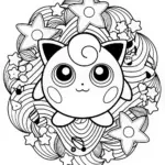 Cute Jigglypuff in the Forest Coloring Page