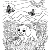 Join the Adventure: Color the Playful Puppy!
