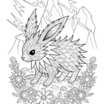 Jolteon in the Mountains Coloring Page