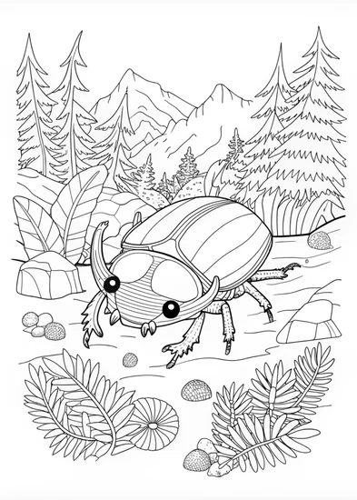 A coloring page of Buzzwole in the Mountains Coloring Page