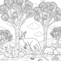 Kangaroo’s Day Out Coloring Page