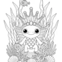 King Axolotl in His Royal Crown