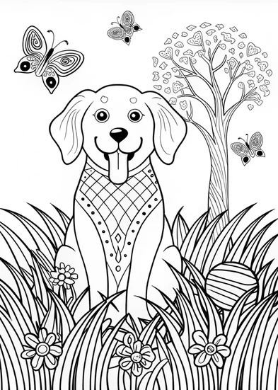 A coloring page of Majestic Labrador Coloring Page