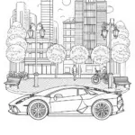 Lamborghini in the City: An Urban Coloring Adventure