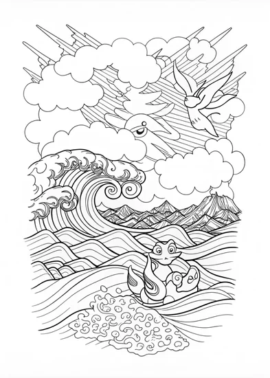 A coloring page of Sceptile Coloring Page Adventure