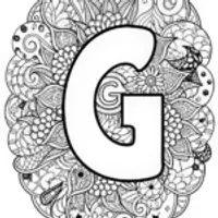 Letter “G” Doodle Heaven Coloring Page