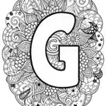 Letter “G” Doodle Heaven Coloring Page