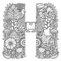 Letter H Doodle Wonderland