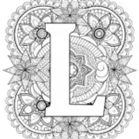 Letter L Amidst Stars and Hearts