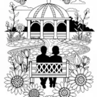 Love in the Garden Coloring Page