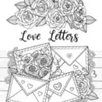 Love Letters and Roses Coloring Page