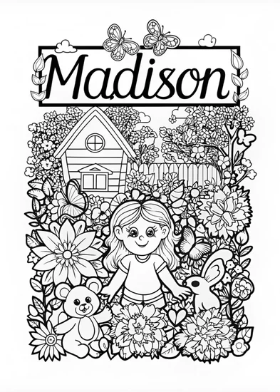 A coloring page of Happy Adventures with Heidi and Friends