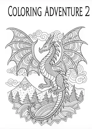 Majestic Dragon Coloring Adventure coloring pages