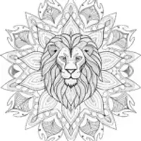 Majestic Mandala Lion Coloring Page