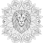 Majestic Mandala Lion Coloring Page