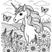 Starlight the Unicorn in Enchanted Meadow