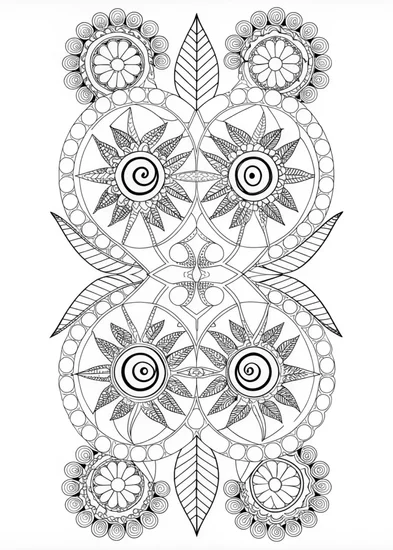 A coloring page of Mandala Flower Coloring Page