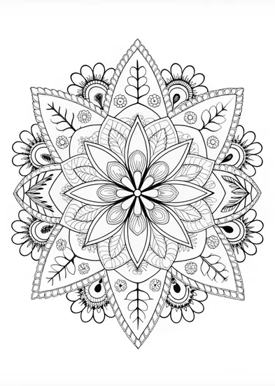 A coloring page of Mandala Blossom Coloring Page