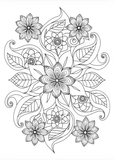 A coloring page of Mandala Flower Magic