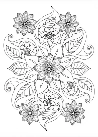 A coloring page of Mandala Flower Magic