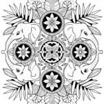 Mandala Jungle: Detailed Animal Coloring Page