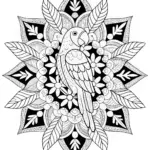 Mandala Parrot Coloring Page